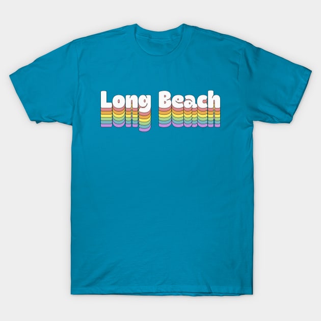 Long Beach // Retro Typography Design T-Shirt by DankFutura